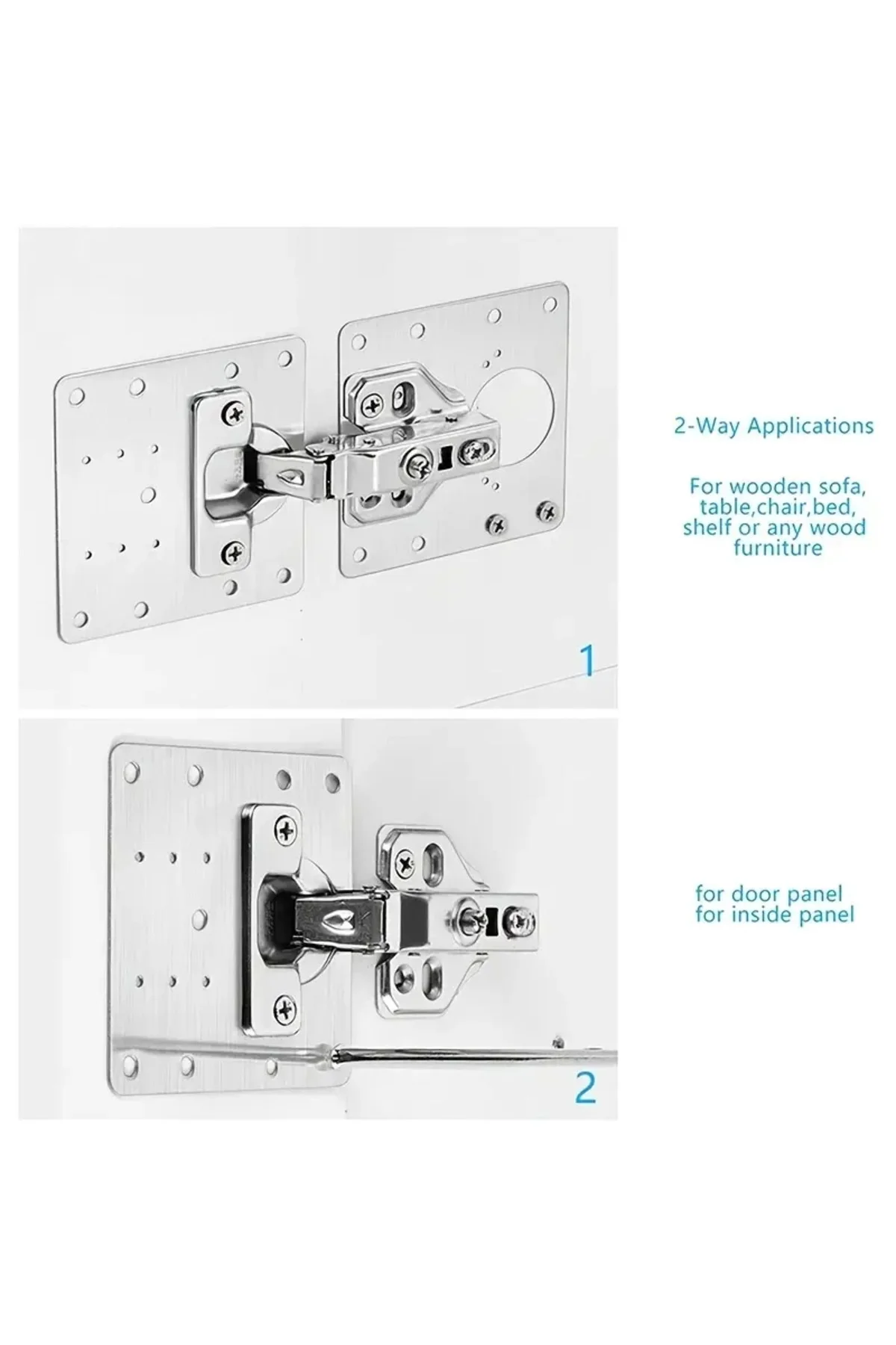 Paslanmaz Çelik Menteşe Onarım Plakası - Lisinya