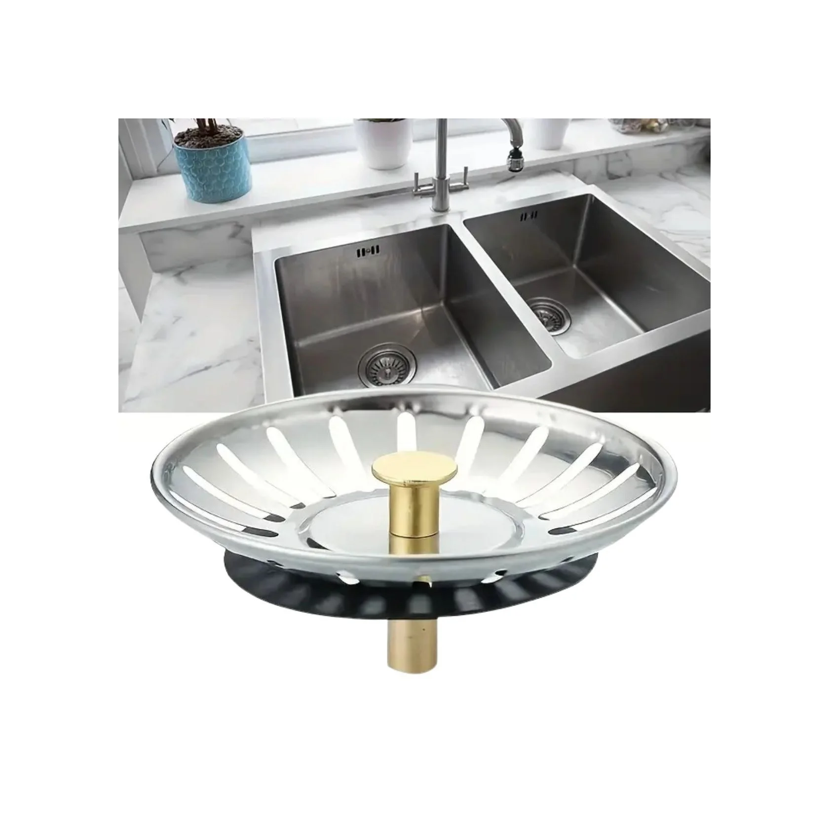 Paslanmaz Çelik Mutfak Evye Lavabo Süzgeci Lavabo Gideri Atık Gıd