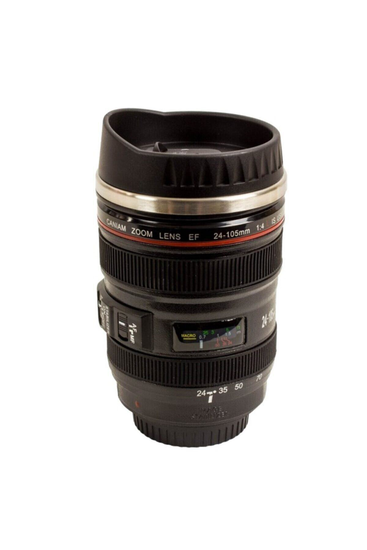 Paslanmaz Çelik Objektif Termos Bardak Siyah, Lens Termos