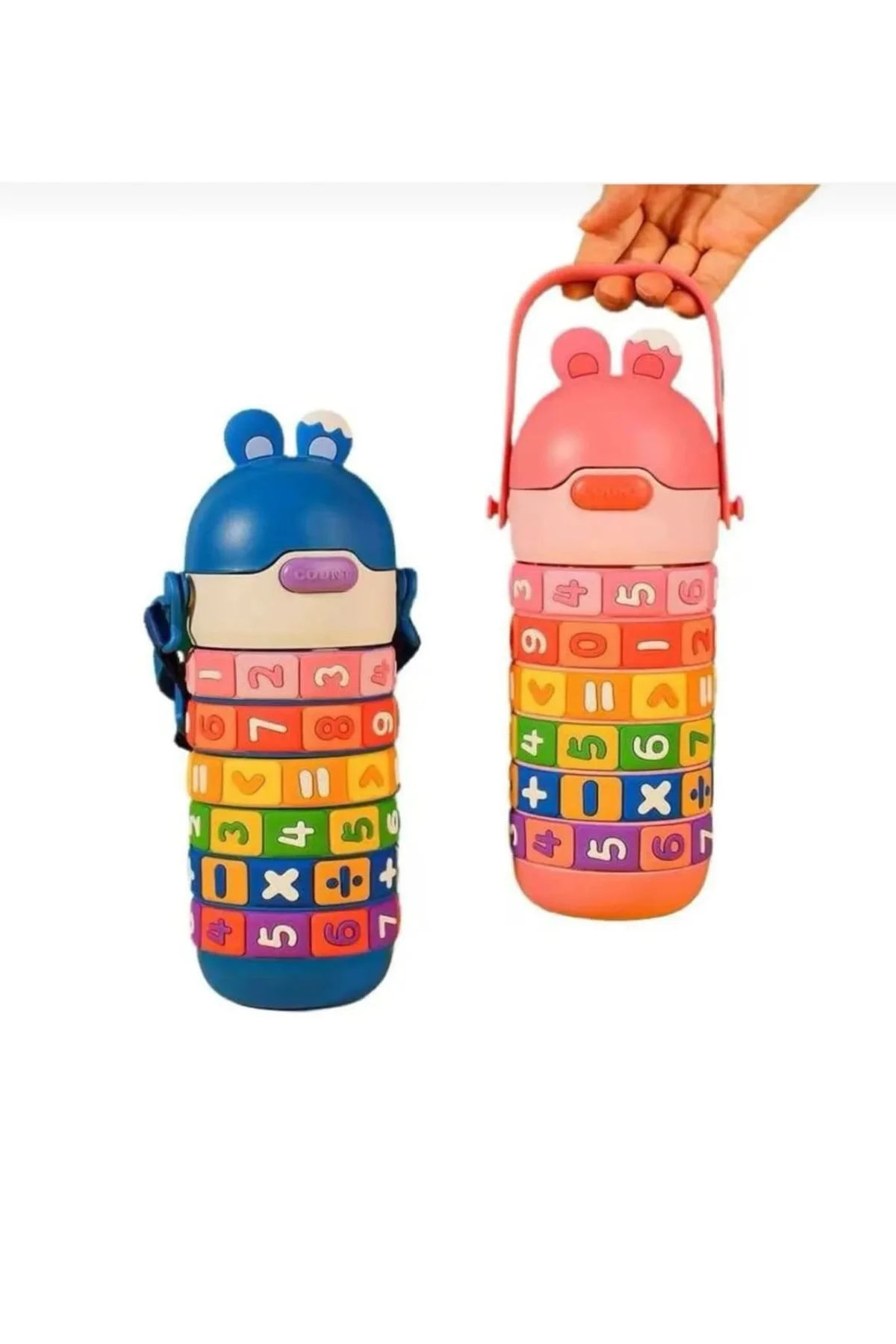 Paslanmaz Çelik Okul Su Matarası-Dört İşlem Eğitici-430ml-Pipetli Paslanmaz Çelik Okul Su Matarası-Dört İşlem Eğitici-430ml-Pipetli