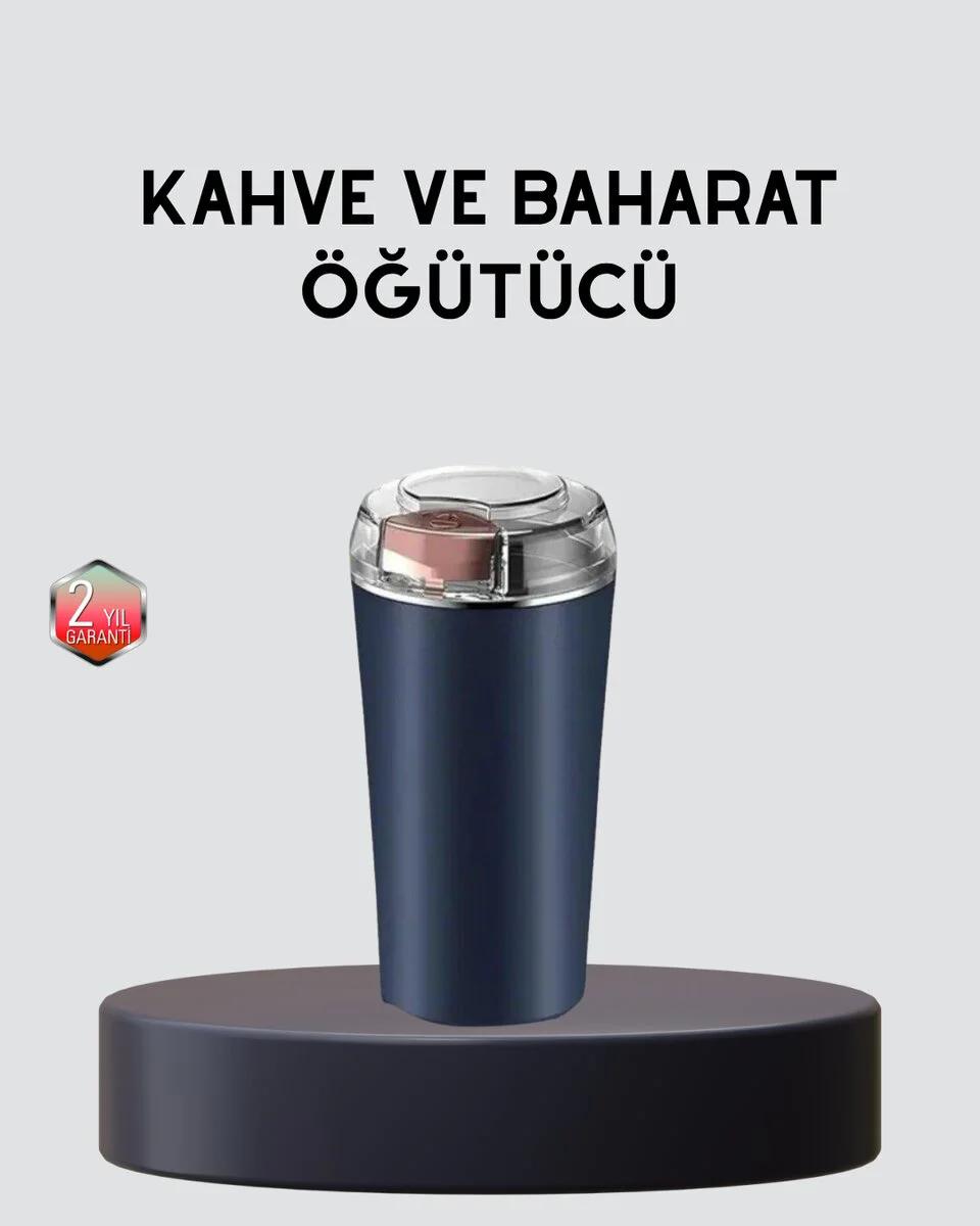 Paslanmaz Çelik Otomatik Öğütücü - Kahve ve Baharat İşlemcisi, Yedek Bıçaklı, Kompakt