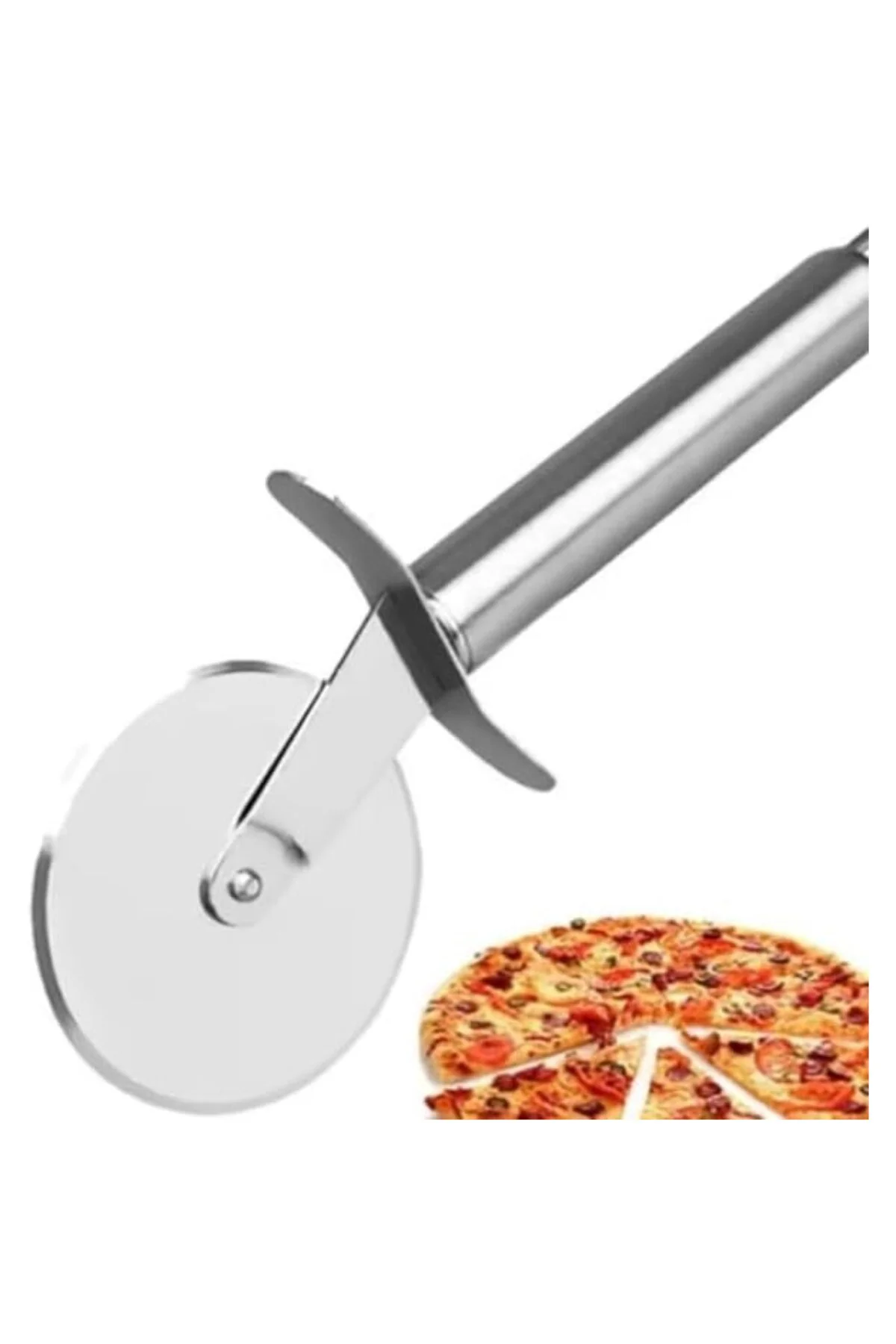 Paslanmaz Çelik Pizza ve Hamur Kesici (Büyük Boy)