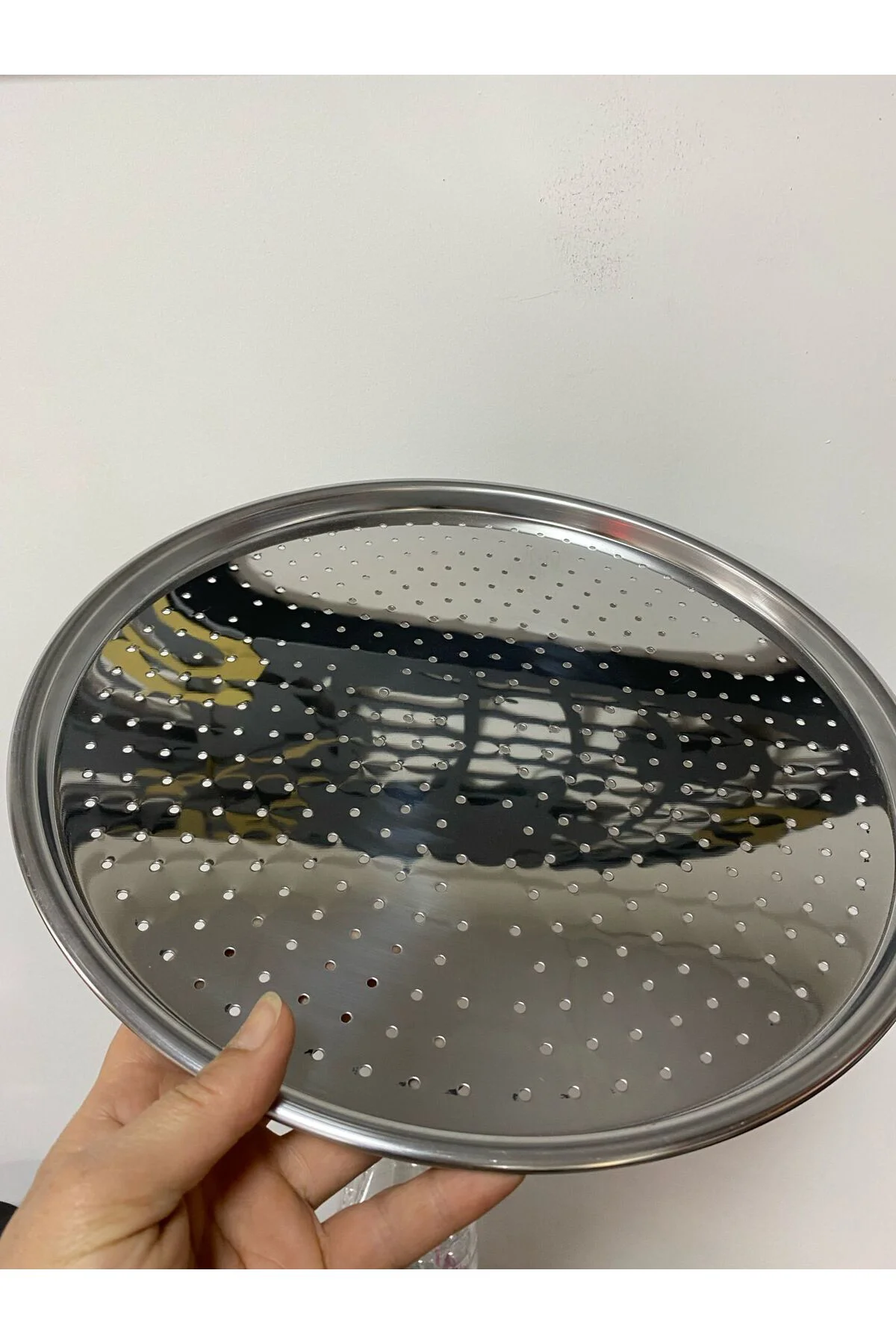 Paslanmaz Çelik Pizza Tepsisi 34 Cm Pizza Için