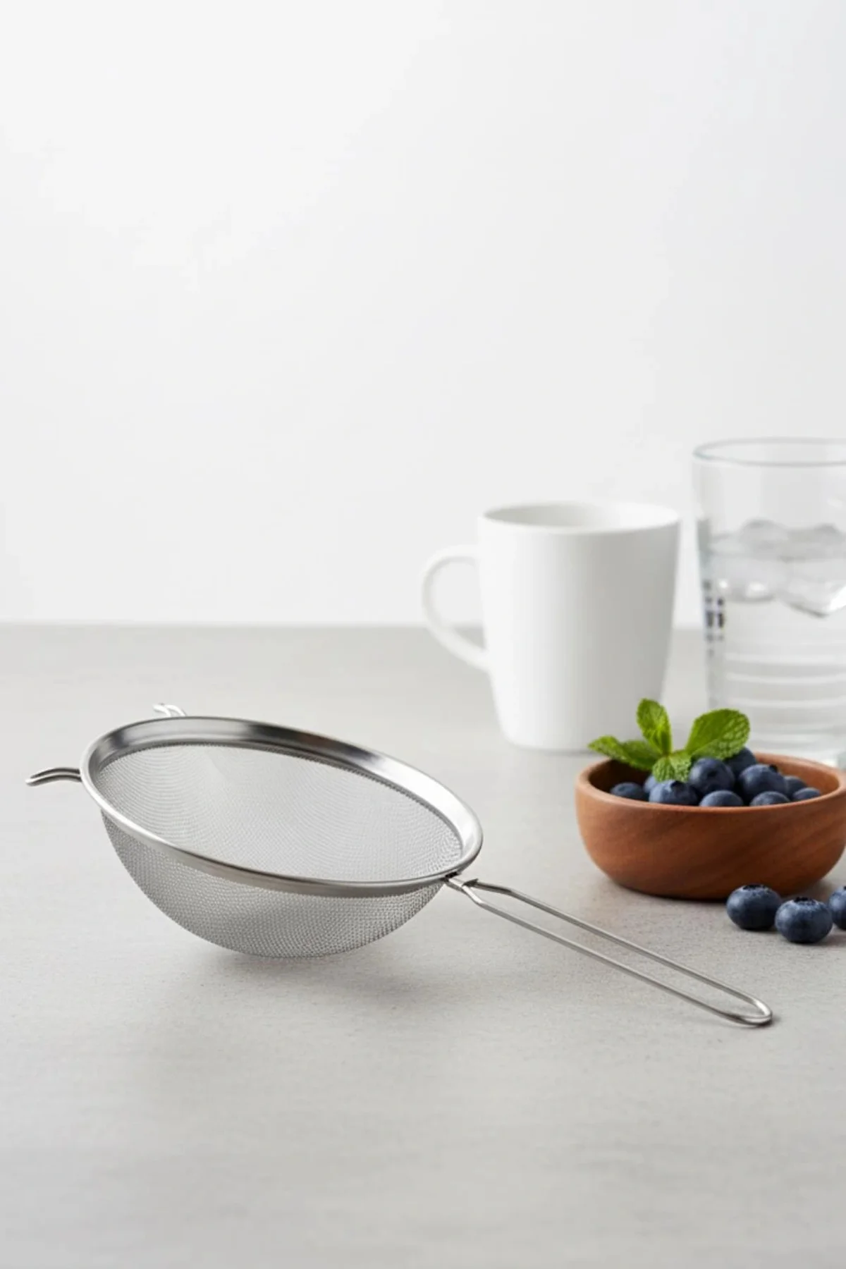 Paslanmaz Çelik Saplı Derin Süzgeç 28 cm Metalik Gri