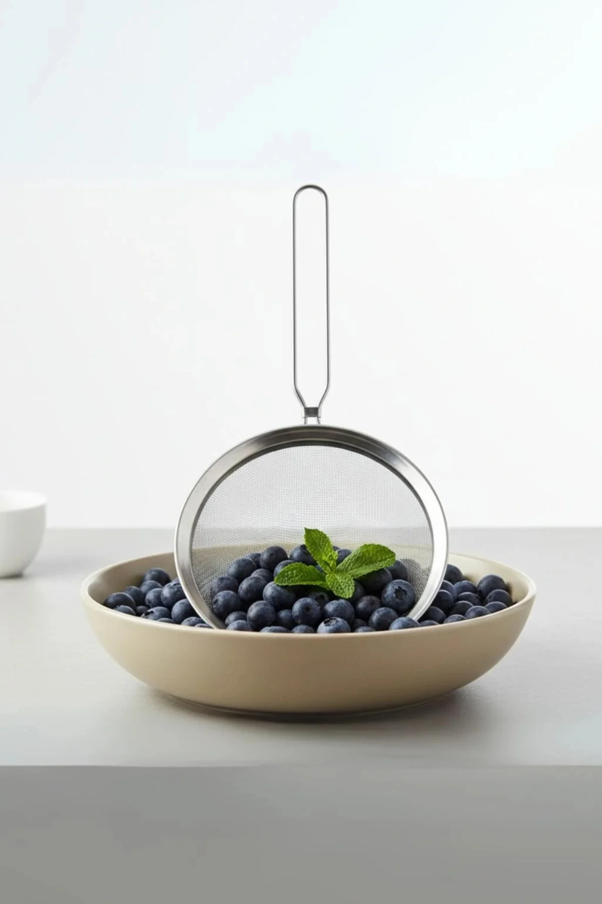 Paslanmaz Çelik Saplı Derin Süzgeç 28 cm Metalik Gri