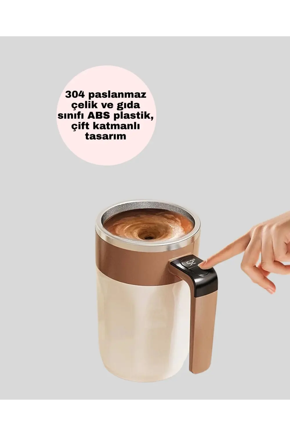 Paslanmaz Çelik Şarjlı Karıştırma Kupa – Otomatik Manyetik Blende