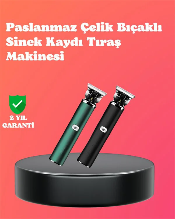 Paslanmaz Çelik T-Bıçaklı Vücut Tıraş Makinesi - 180 Dakika Kesintisiz Kullanım