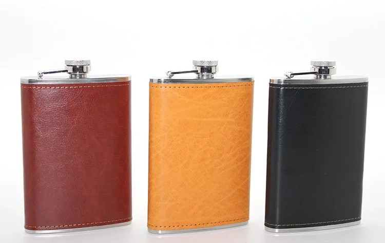 Paslanmaz Çelik Tekli 9 Oz Derili Matara Alk2662 Paslanmaz Çelik Tekli 9 Oz Derili Matara Alk2662