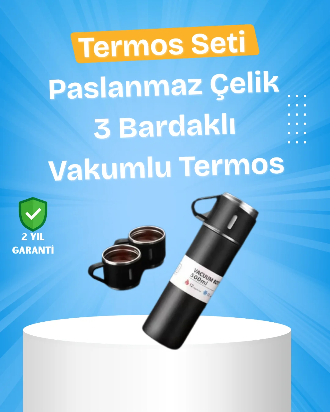 Paslanmaz Çelik Termos Seti | 500 ml Kapasite, 6-12 Saat Isı Koru