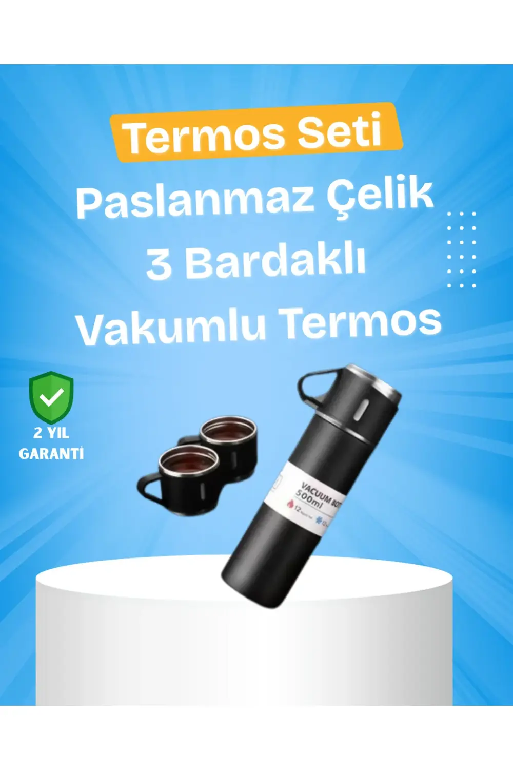 Paslanmaz Çelik Termos Seti | 500 ml Kapasite, 6-12 Saat Isı Koru