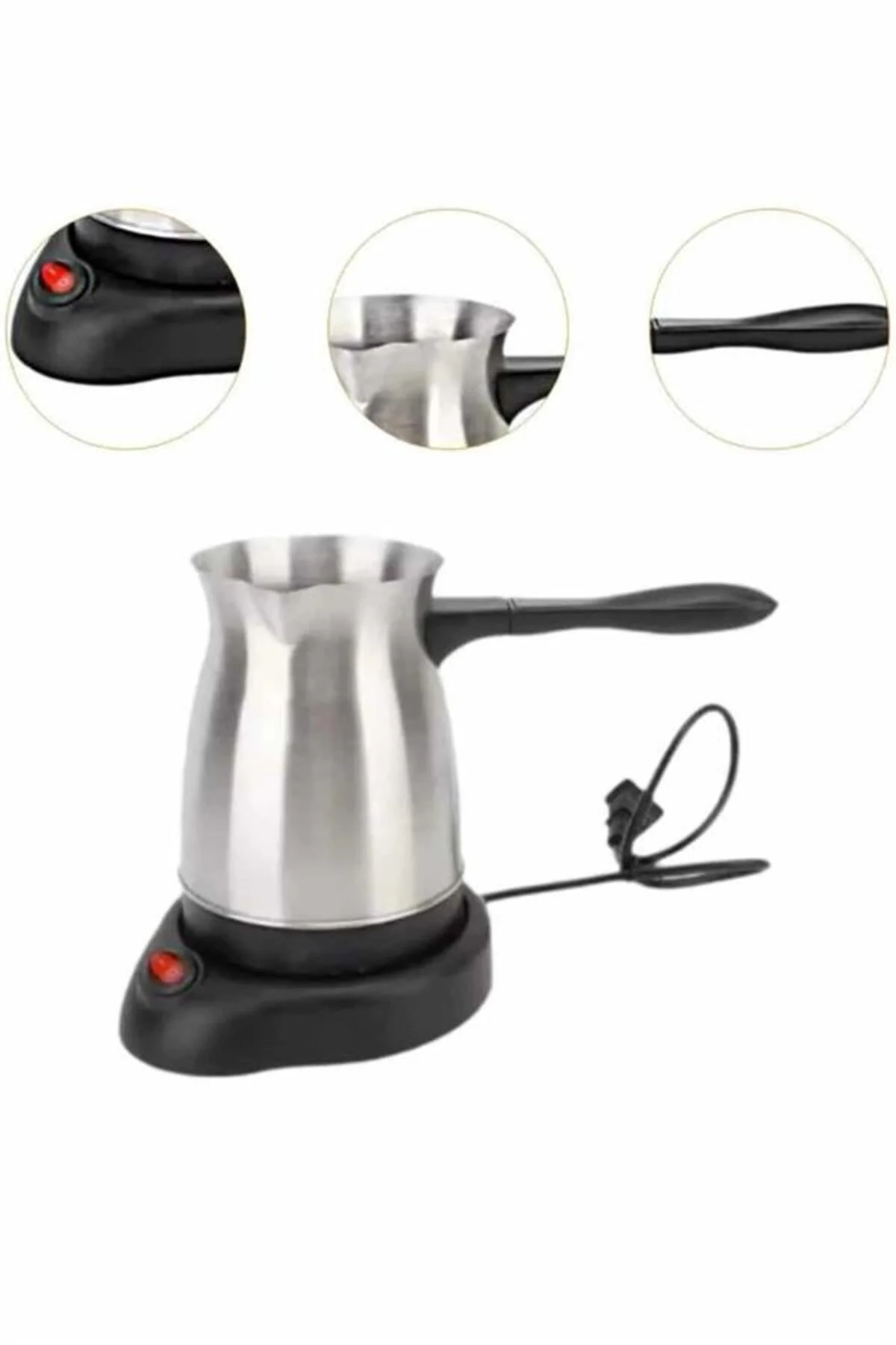 Paslanmaz Çelik Türk Kahvesi Makinesi 6 Fincan Kpasiteli Elektrik