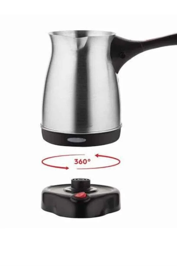 Paslanmaz Çelik Türk Kahvesi Makinesi 800W Cezve - 300ml Kapasite, 6 Fincan