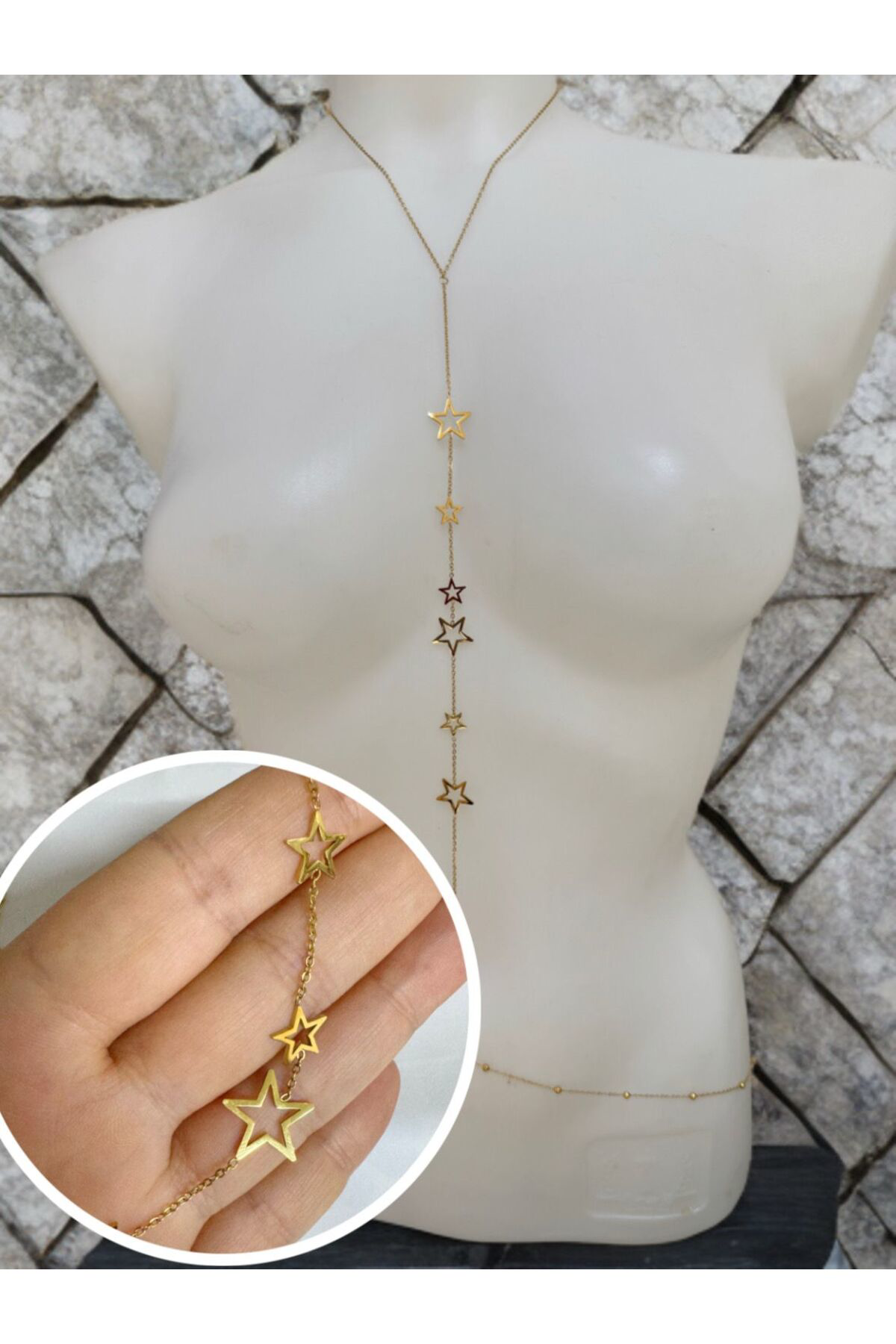 Arescollection Paslanmaz Çelik Yildizli Vücut Zinciri