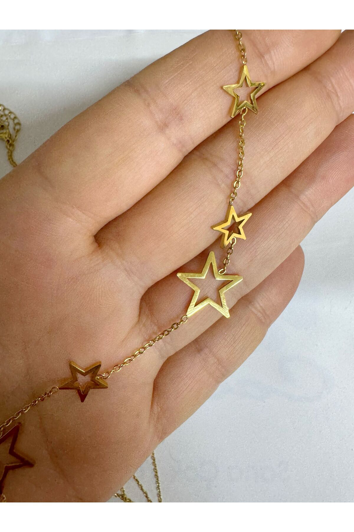 Arescollection Paslanmaz Çelik Yildizli Vücut Zinciri