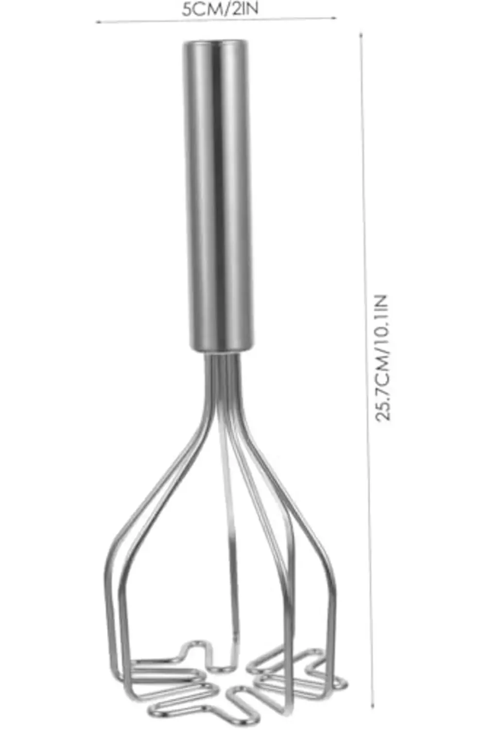 Paslanmaz Çelik Yıldız Tabanlı Patates Ezici - 25,7 cm Ergonomik
