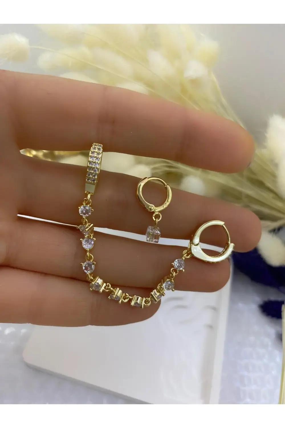 PASLANMAZ ÇELİK YSX 3 LÜ KOMBİN ZİRKON TAŞLI AKALİTE KÜPE