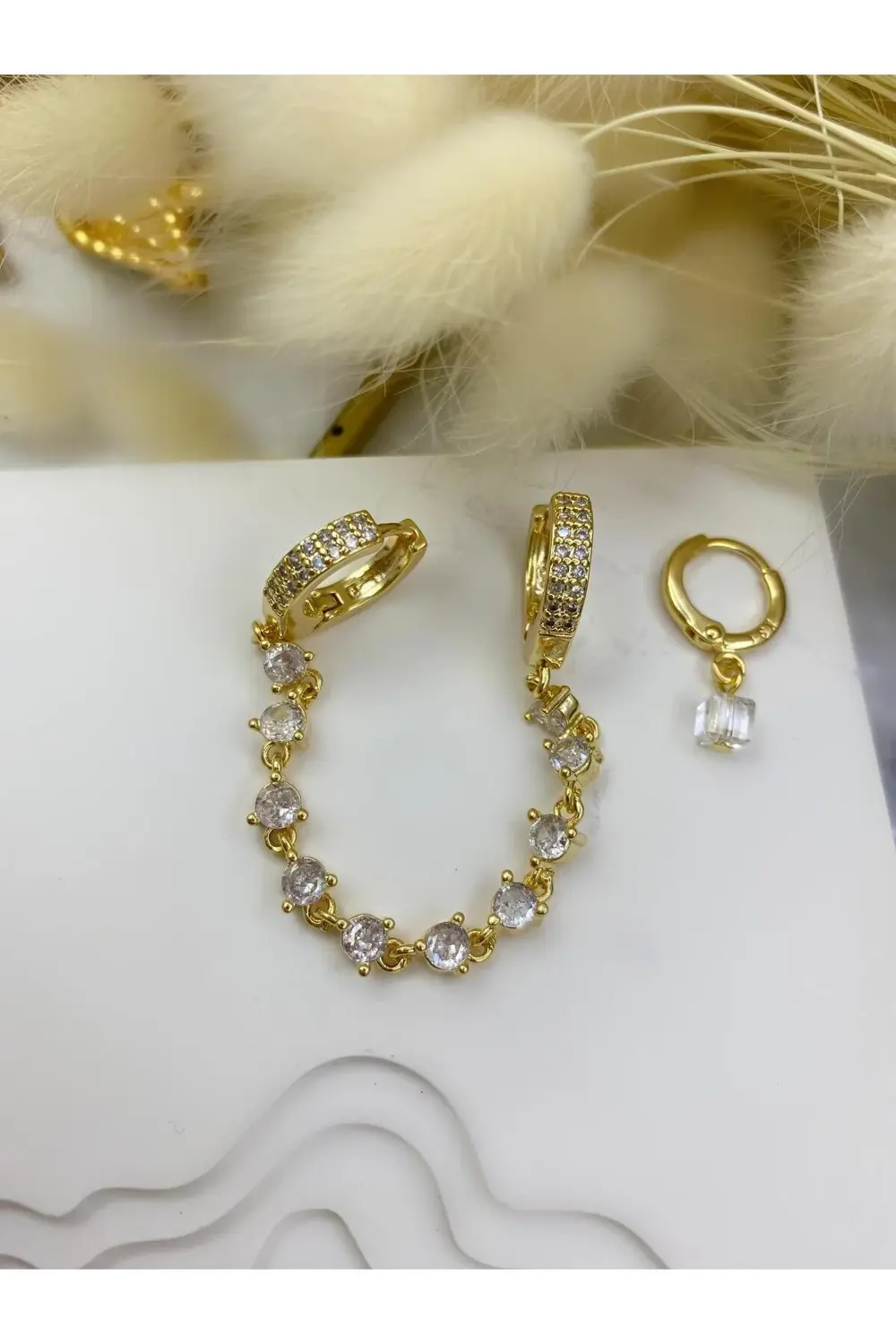 PASLANMAZ ÇELİK YSX 3 LÜ KOMBİN ZİRKON TAŞLI AKALİTE KÜPE