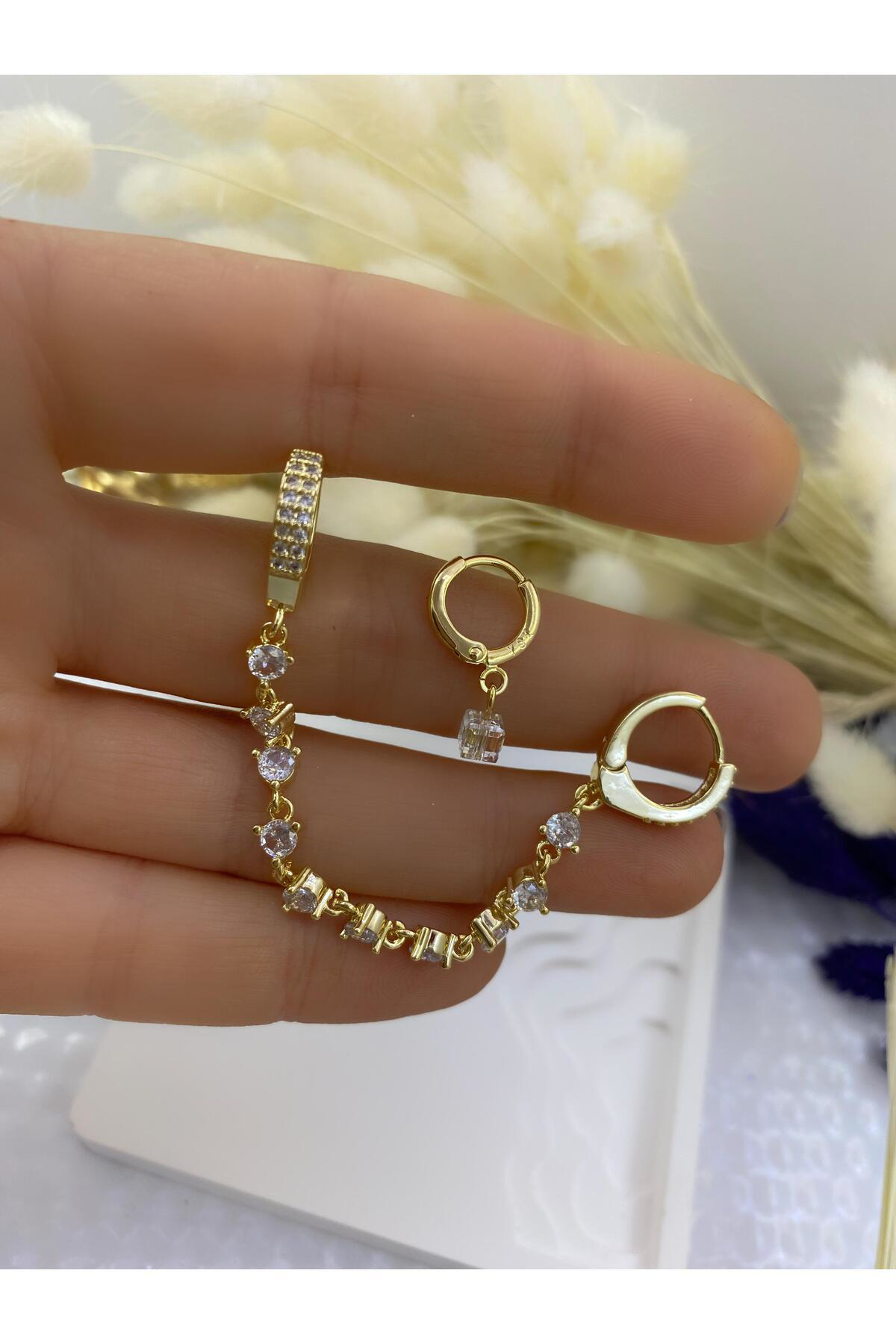 Arescollection Paslanmaz Çelik Ysx 3 Lü Kombin Zirkon Taşli Akalite Küpe