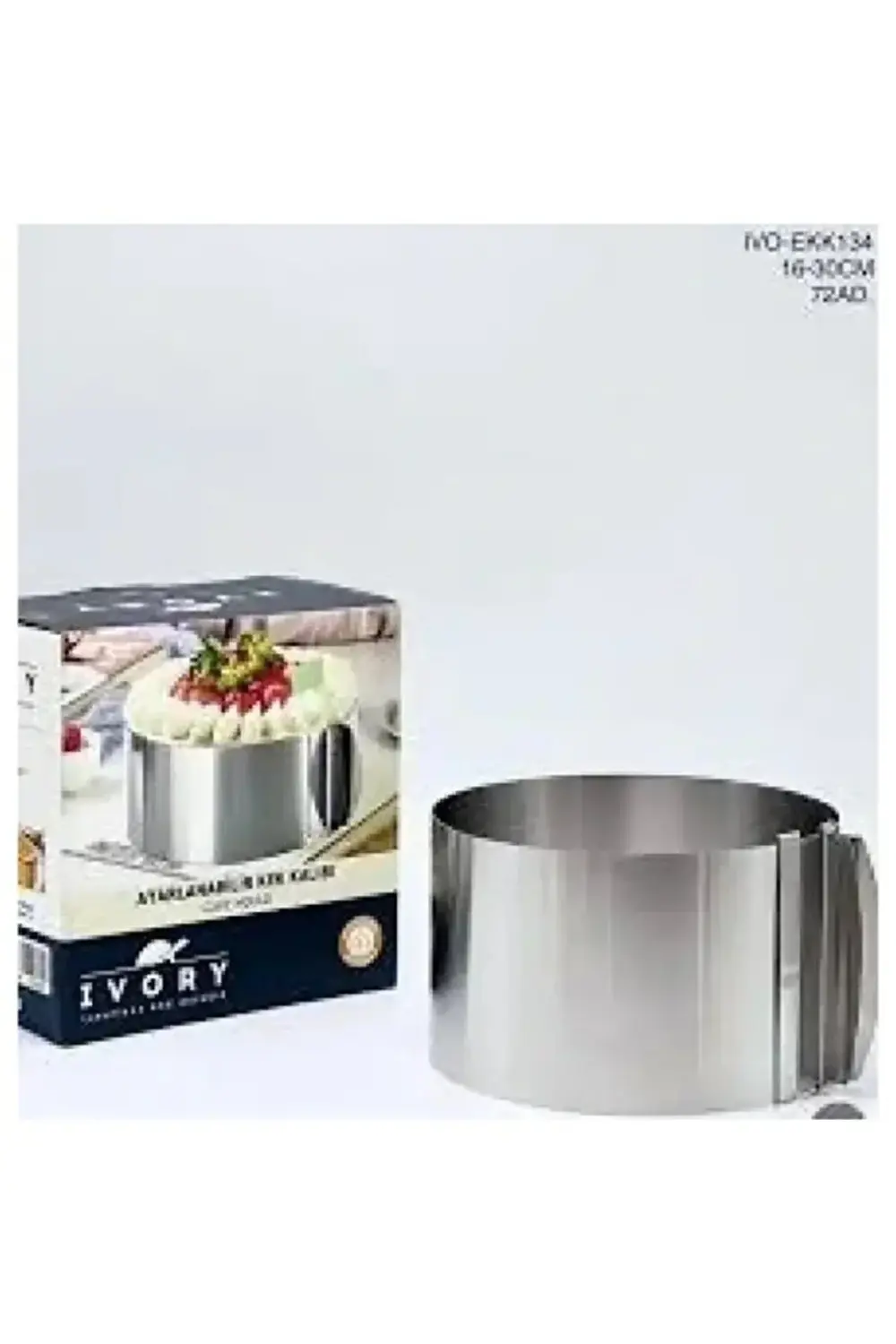 Paslanmaz Çelik Yuvarlak Ayarlanabilir Kek Kalıbı - Pandispanya P