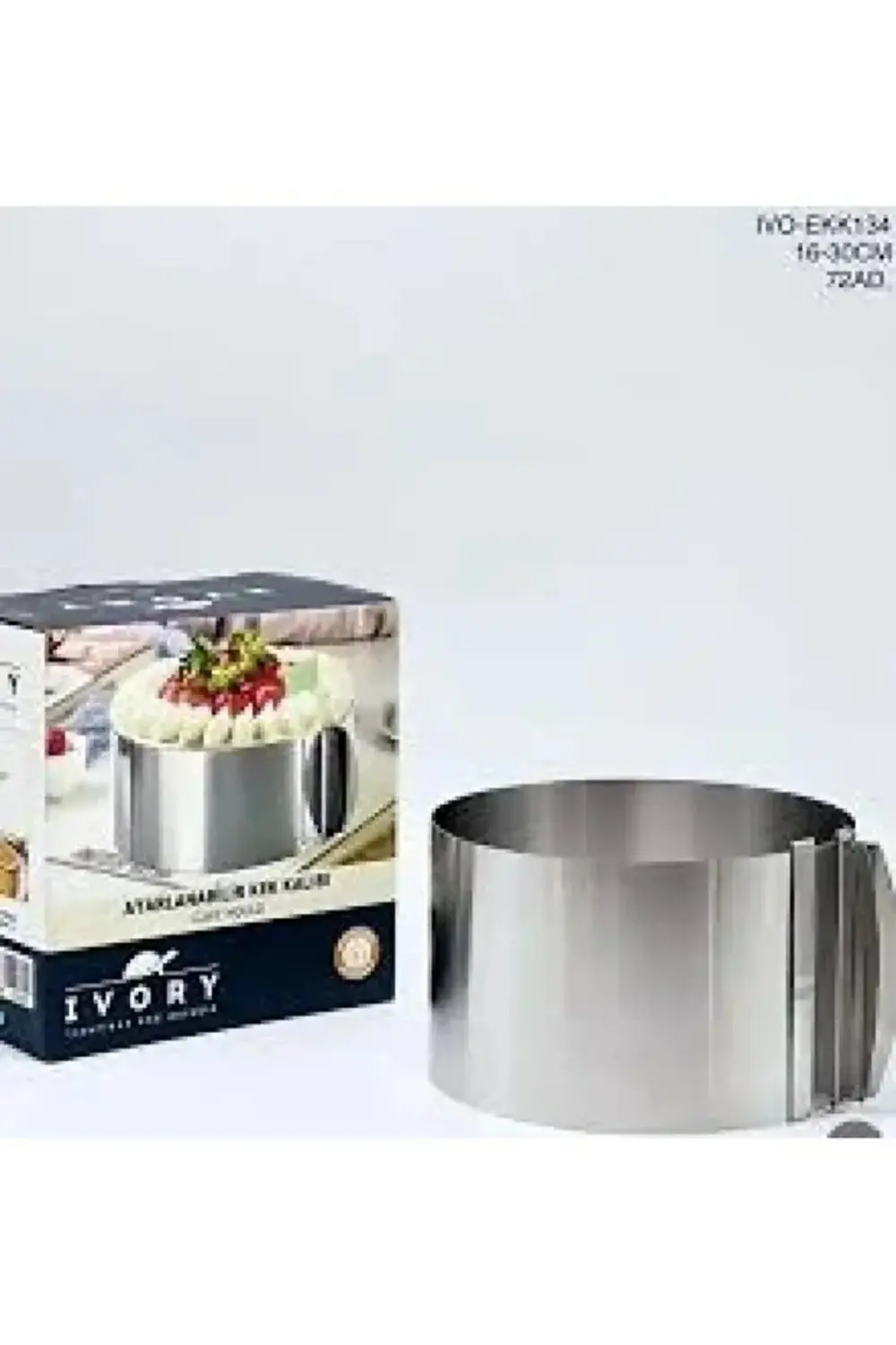 Paslanmaz Çelik Yuvarlak Ayarlanabilir Kek Kalıbı - Pandispanya P