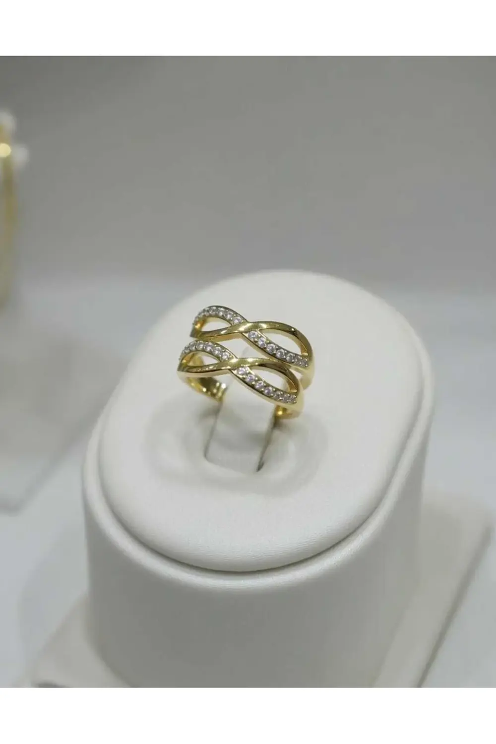 Paslanmaz Çelik Zirkon Taşlı Ayarlana Bilir Yüzük