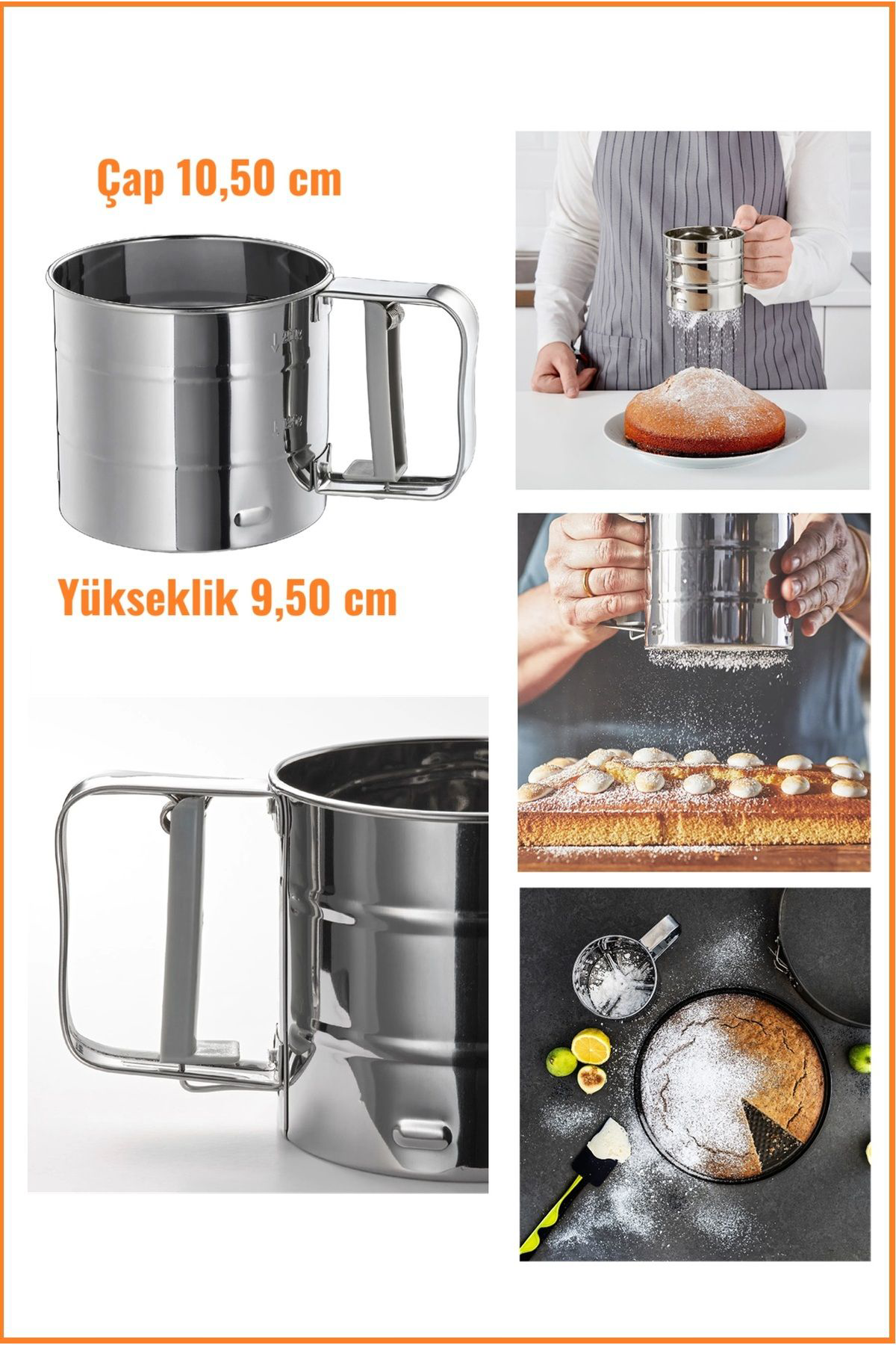 İkea Paslanmaz Çelik Un Ve Şeker Eleği Elek