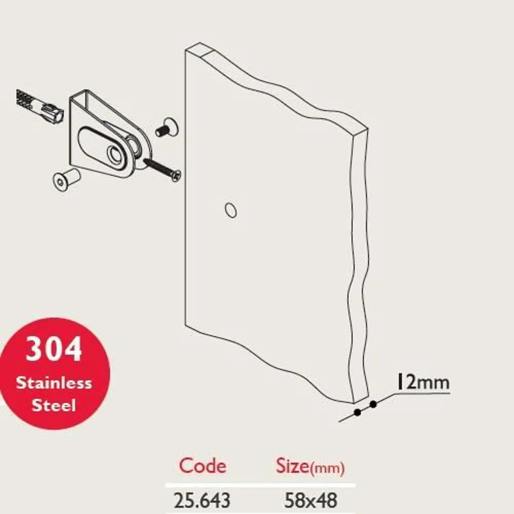Paslanmaz Kabin Bağlantısı U 12mm 25.643