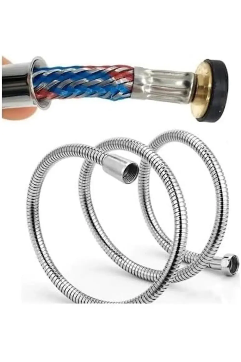 Paslanmaz Kırılmaz Çelik Örgülü Duş Hortumu 150 CM 120 GR Birinci