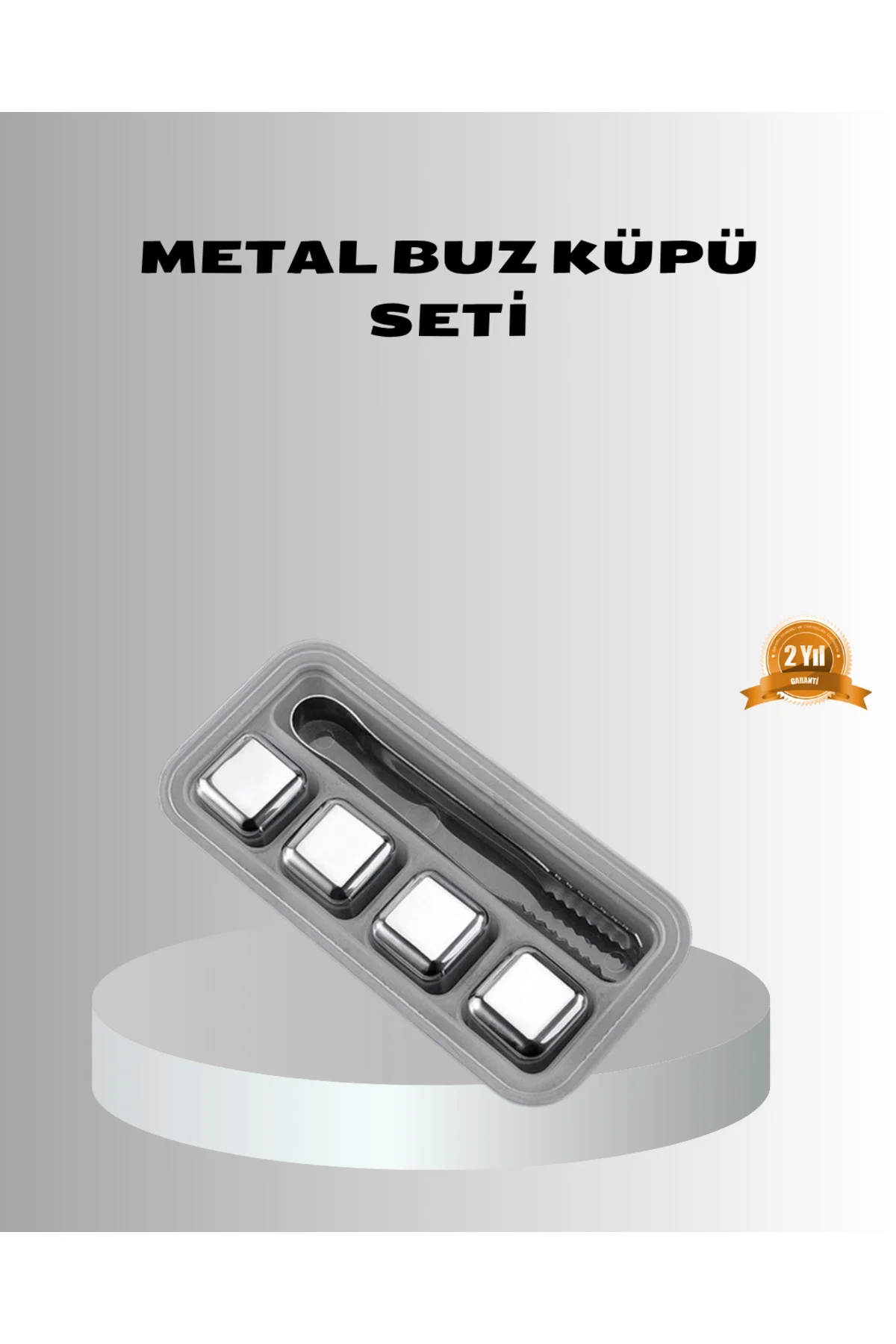 Paslanmaz Metal Buz Küpleri Seti Klipsli Sulandırmadan Soğutma Öz
