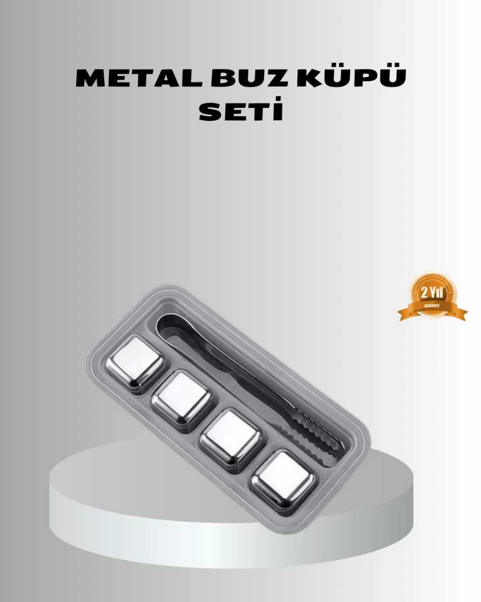 Paslanmaz Metal Buz Küpleri Seti Klipsli Sulandırmadan Soğutma Öz