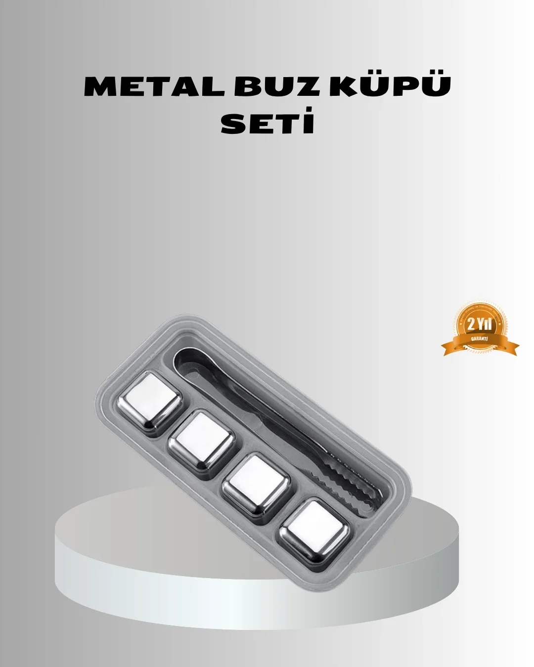 Paslanmaz Metal Buz Küpleri Seti Klipsli Sulandırmadan Soğutma Özellikli