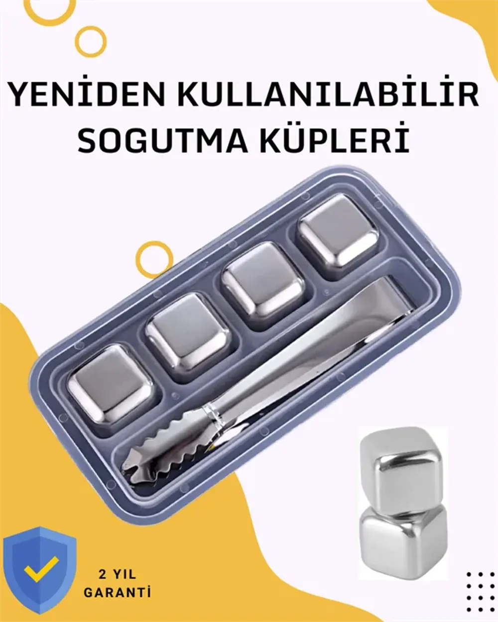 Paslanmaz Metal Buz Küpleri-Çok Amaçlı Kullanıma Uygun