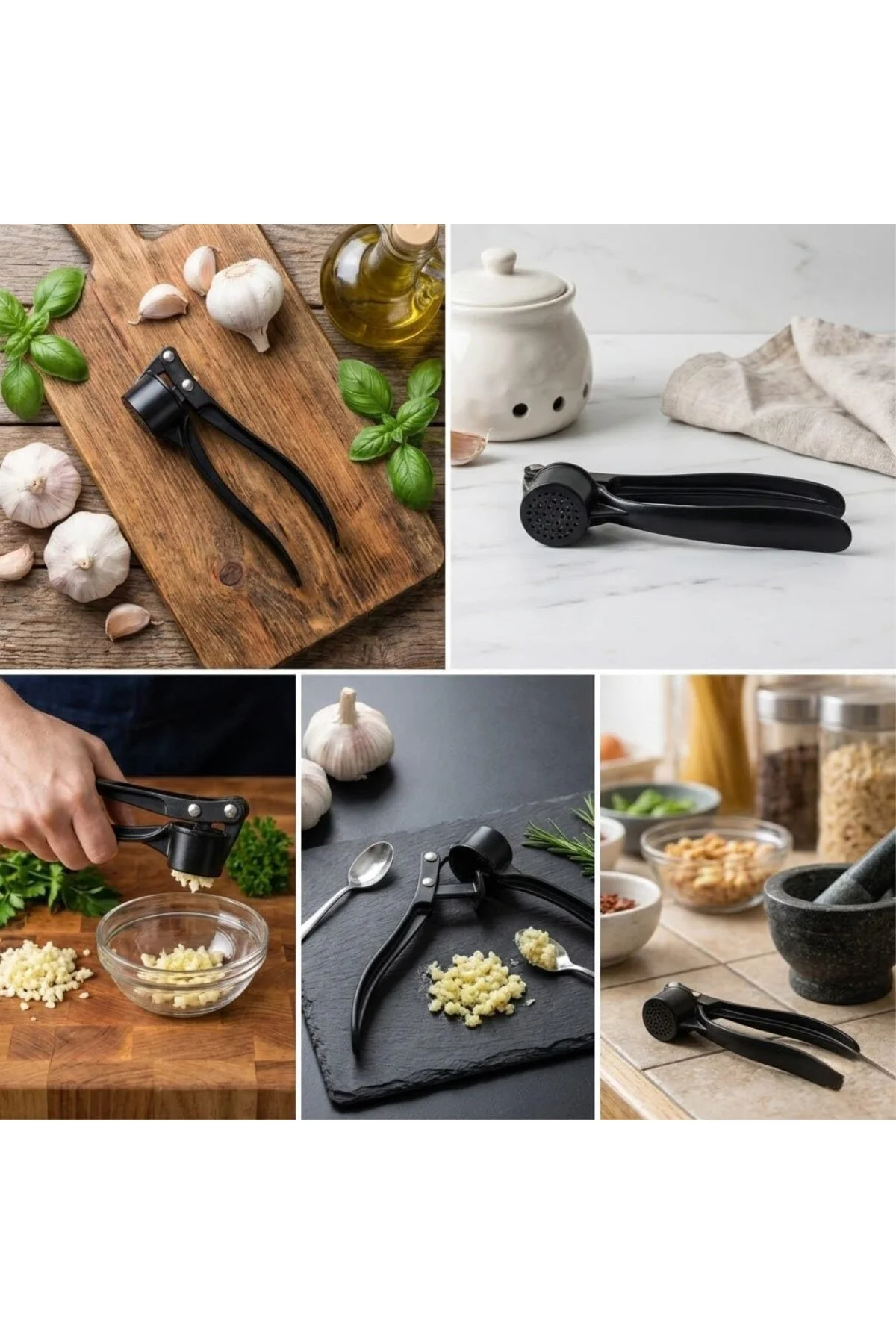 Paslanmaz Metal Döküm Sarımsak Ezici ve Presi – Ergonomik Saplı P