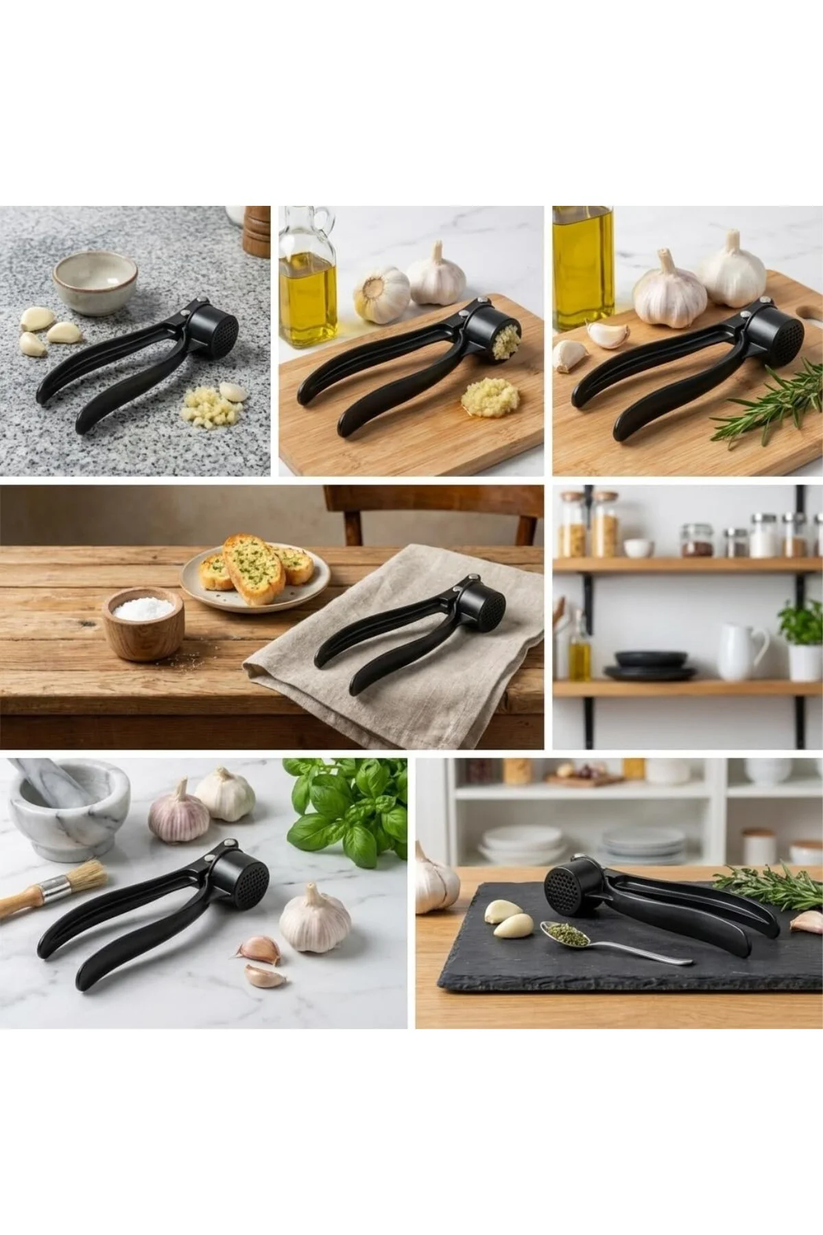 Paslanmaz Metal Döküm Sarımsak Ezici ve Presi – Ergonomik Saplı P