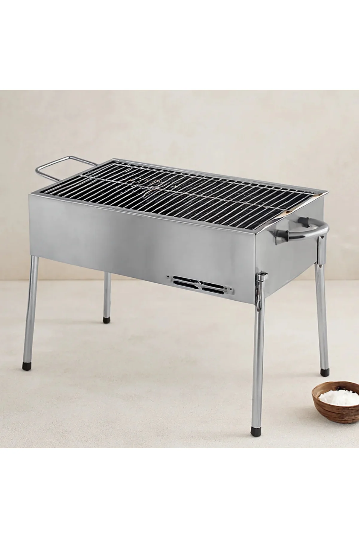 Paslanmaz Portatif Mangal 70 cm Ayaklı Standlı Paslanmaz Portatif Mangal 70 cm Ayaklı Standlı