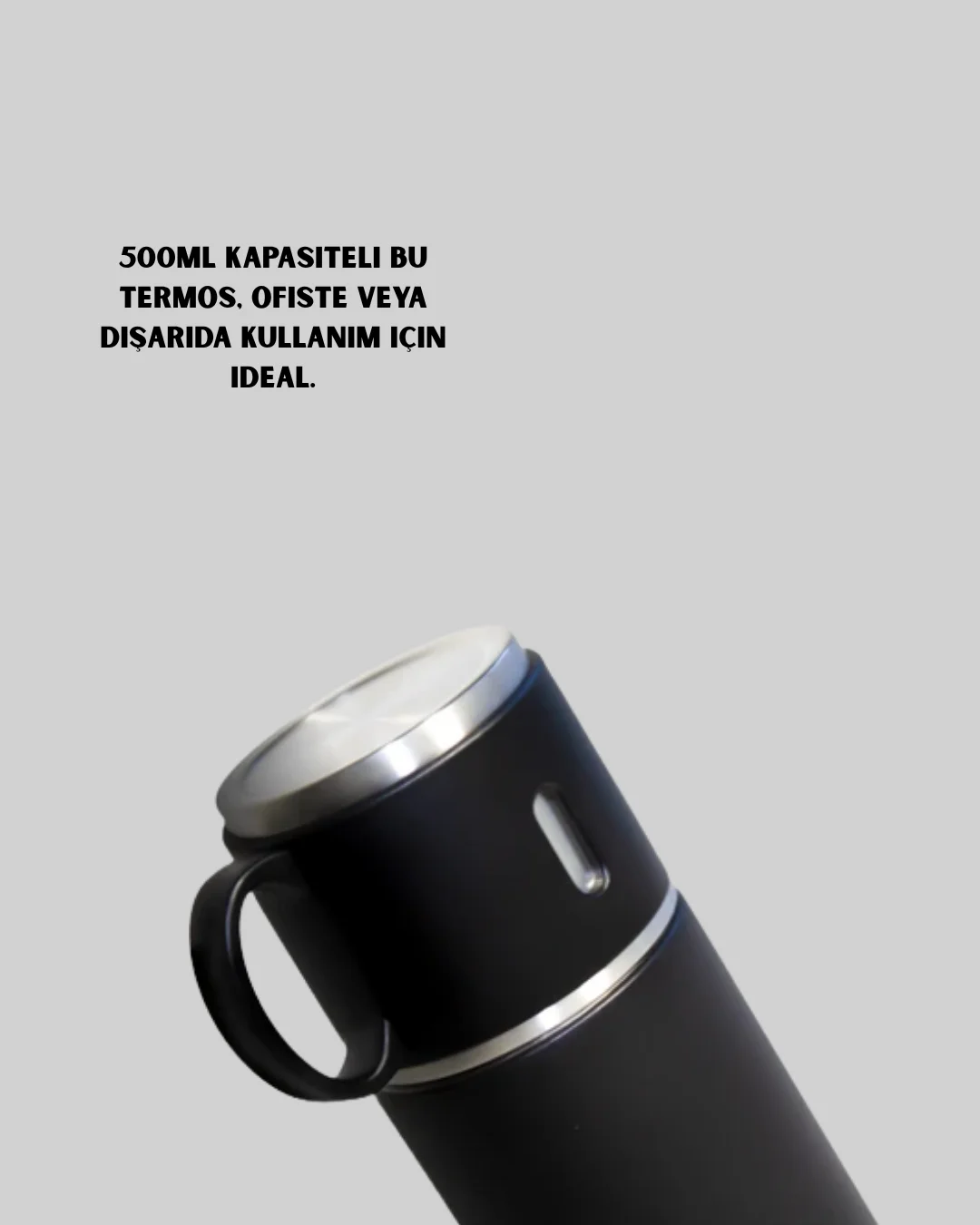 Paslanmaz Termos ve İkili Bardak Seti | 6-12 Saat Sıcak/Soğuk Tutma