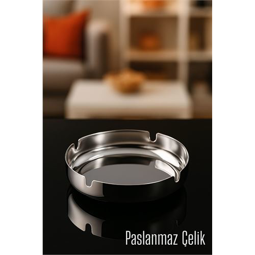 Paslanmaz Yuvarlak Küllük - Metal Kül Tablası - Masaüstü Küllük Paslanmaz Yuvarlak Küllük - Metal Kül Tablası - Masaüstü Küllük