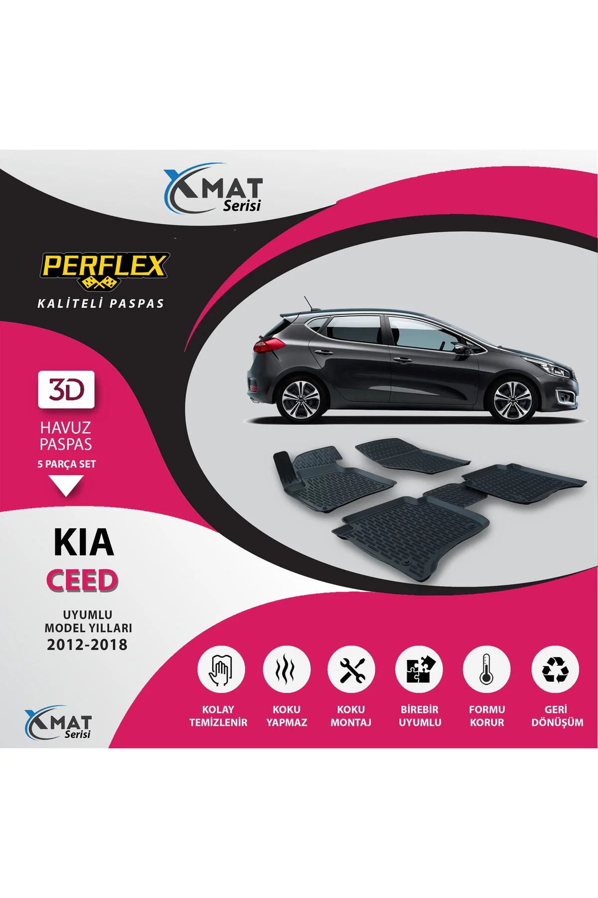 Paspas 3d Havuzlu X-mat Ceed 2012-2018 Fiyatı, Yorumları ve Özellikleri