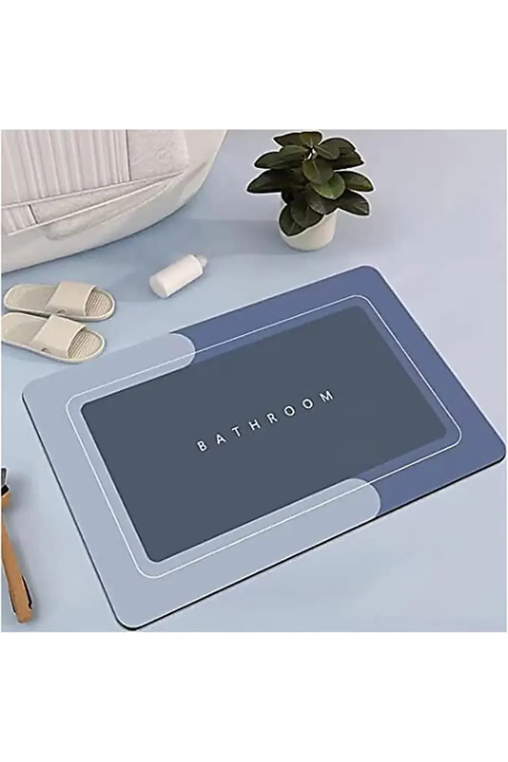 Paspası Deri Taban Kaydırmaz Paspası (60 * 40) (Mavi) 395519