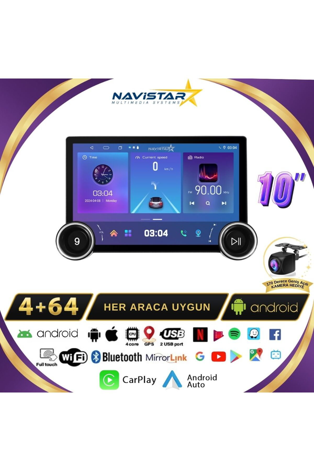 Passat B8 DUAL KNOB 11.8" Kablosuz Carplay 4+64 GB Android 13 Nav
