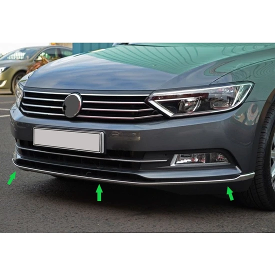 Passat B8 SD 2015-2019 Ön Tampon Çıtası 3 Parça Paslanmaz Çelik