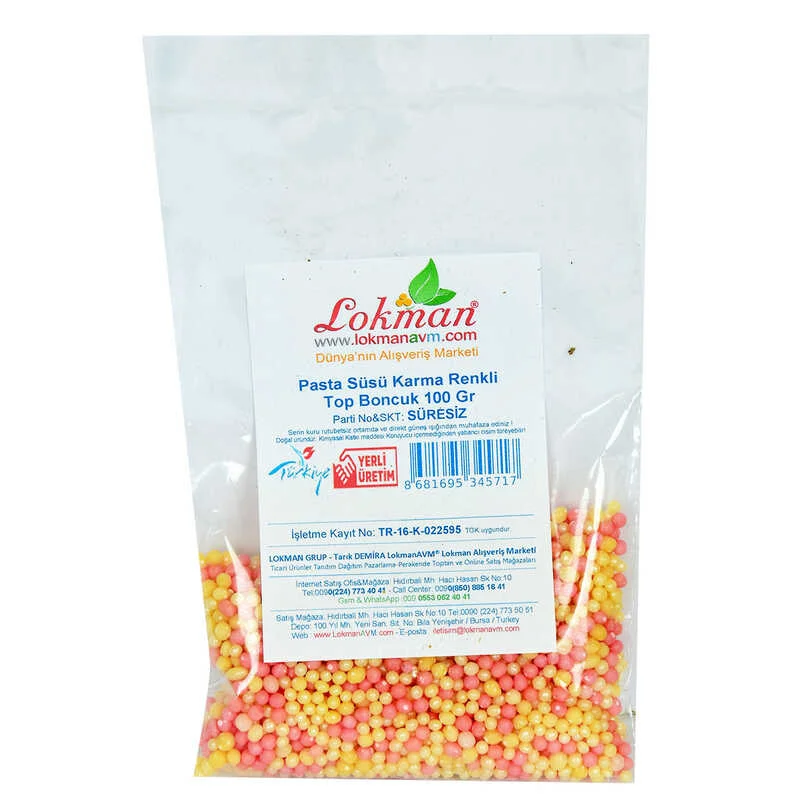 Pasta Süsü Boncuk Granül Şeker – Karışık Renk 100 Gr Paket | Pasta Süsleme Fiyatı, Yorumları ve Özellikleri