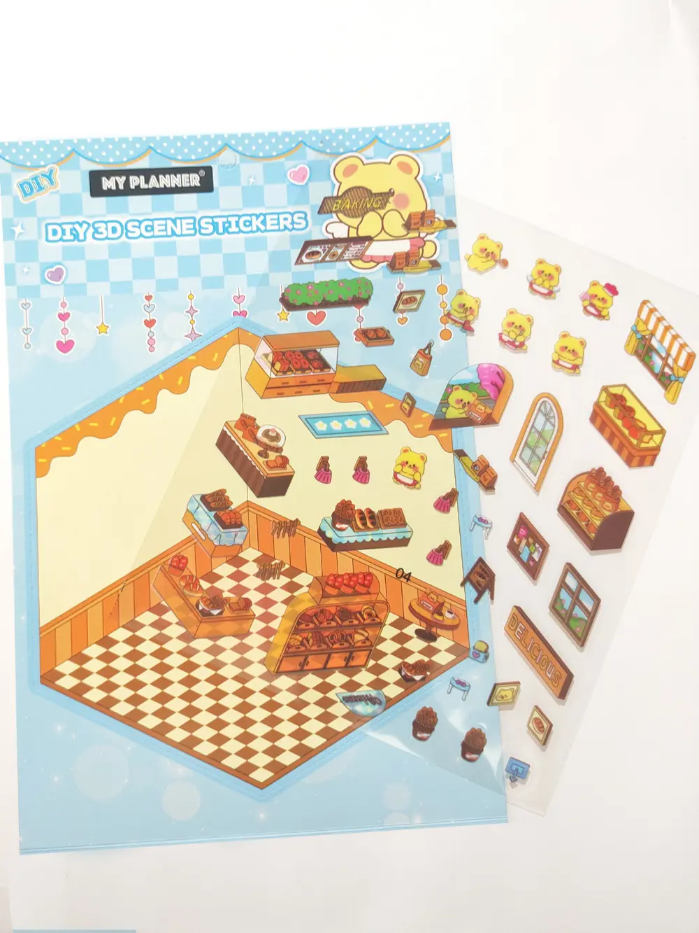 Pastane Fırın izometrik Sticker Yapım Seti 3d Etiket Yapışkanlı Ç