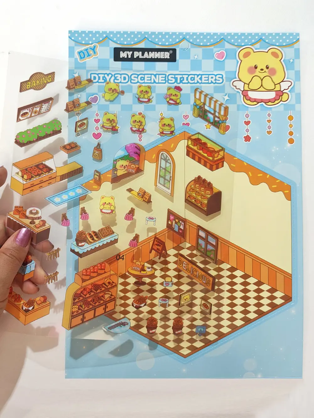 Pastane Fırın izometrik Sticker Yapım Seti 3d Etiket Yapışkanlı Ç