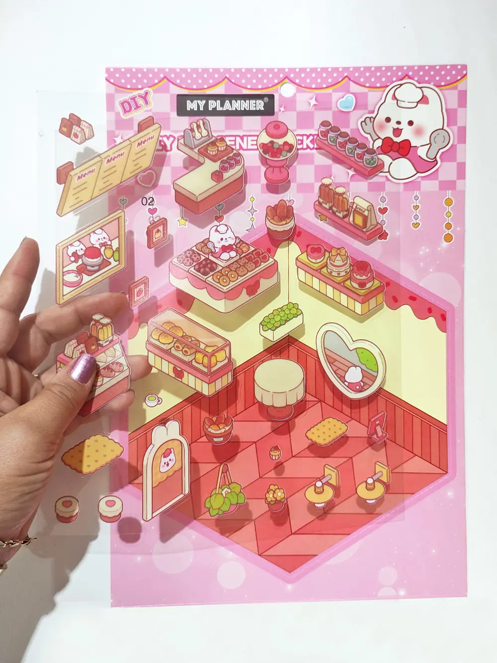 Pastane Şeker Dükkanı izometrik Sticker Yapım Seti 3d Etiket Yapı