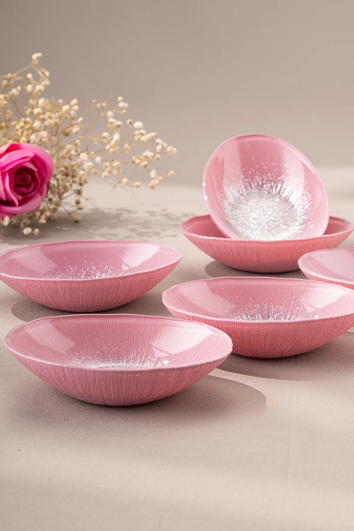 Pastel 6 Parça Cam Gondol 12 cm Pembe