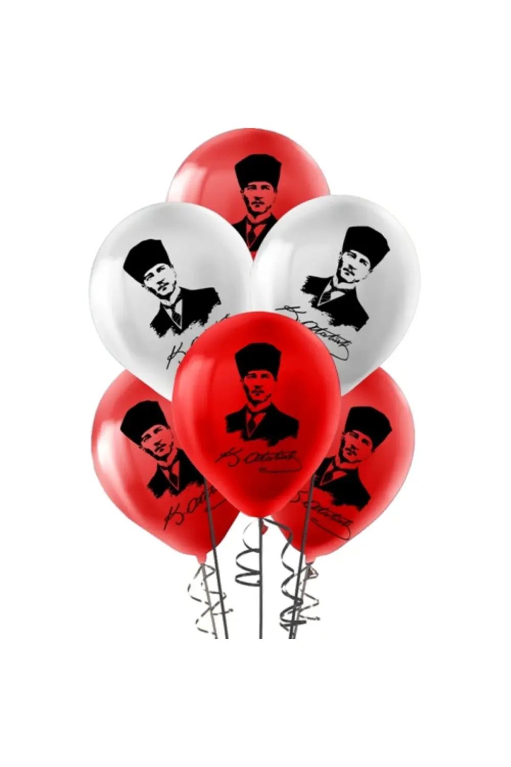 Pastel Balon Baskılı 50 ADET Atatürk BASKILI BALON