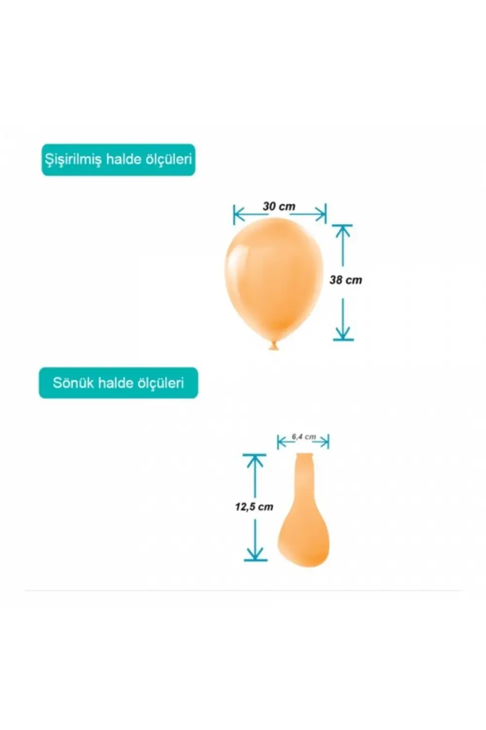 Pastel Balon Baskısız (100 'LÜ) Açık Turuncu