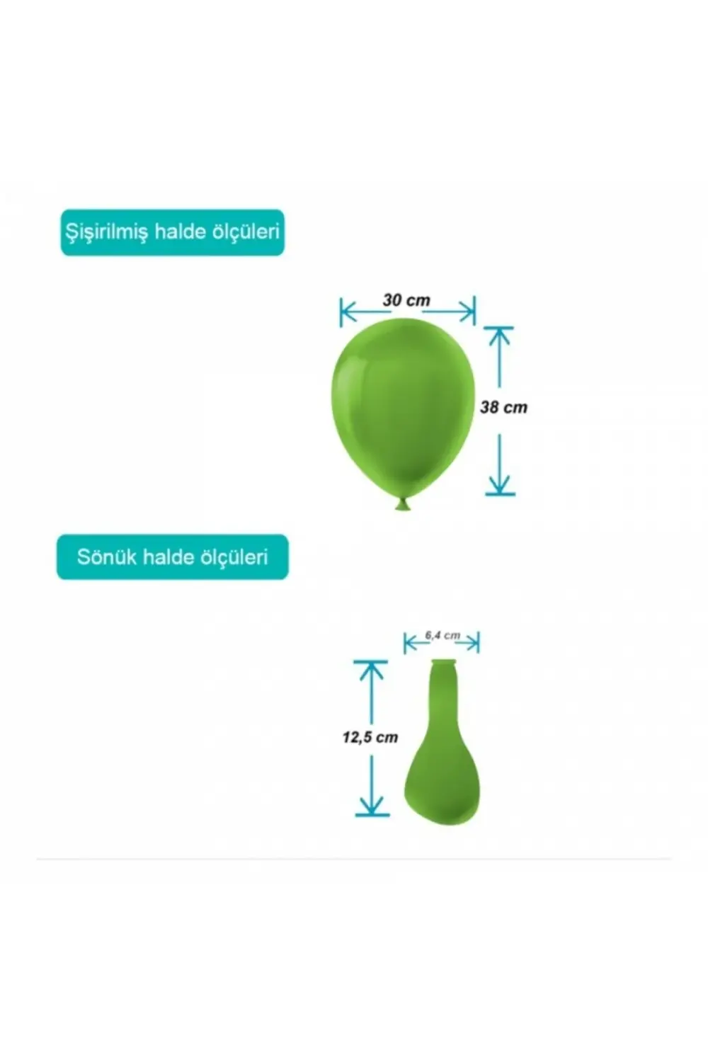 Pastel Balon Baskısız (100 'LÜ) Koyu Yeşil