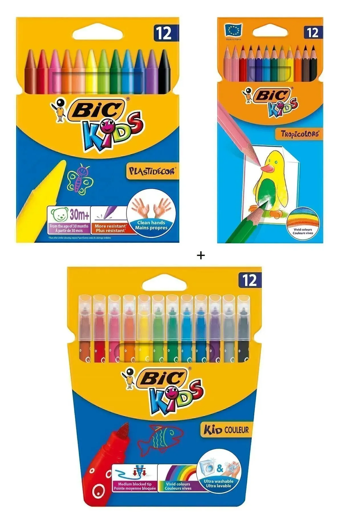 Pastel Boya Kalemi 12'li Kuru Boya Kalemi 12'li Yıkanabilir Keçel